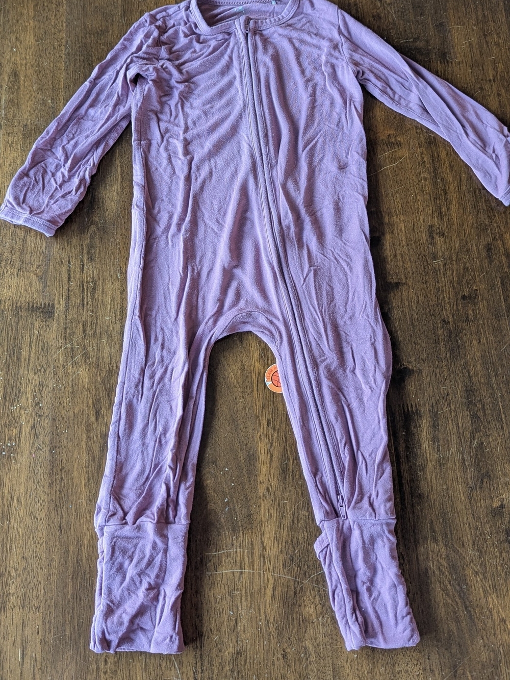2T Lavender One-Piece Zippered Pajamas